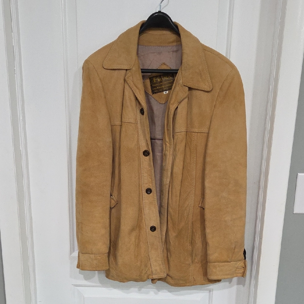 Men's Tan Suede Leather Jacket